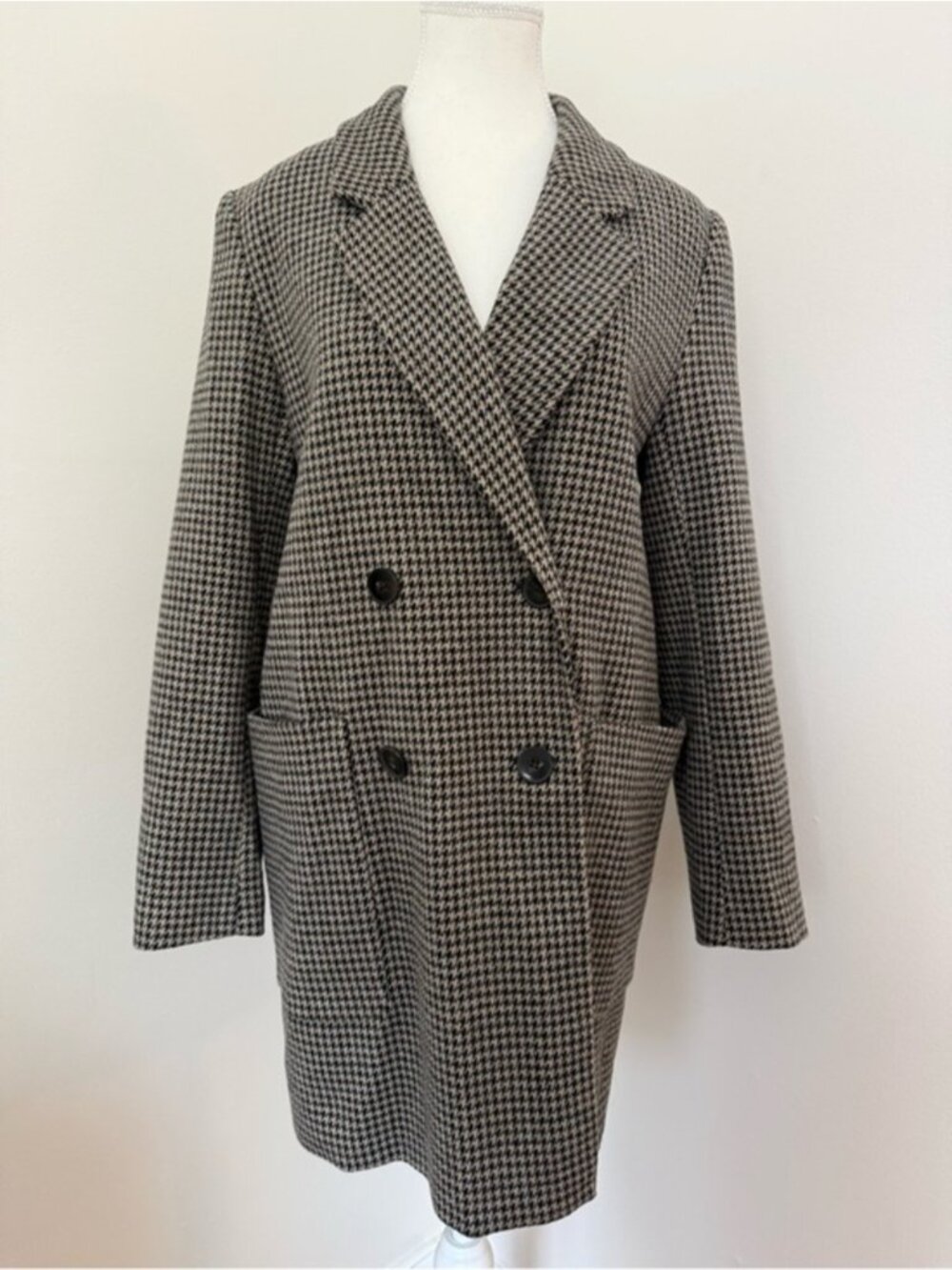 Zara Houndstooth Coat Size XS